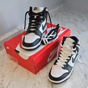 Nike Dunk HI Retro Black and White Sneakers
